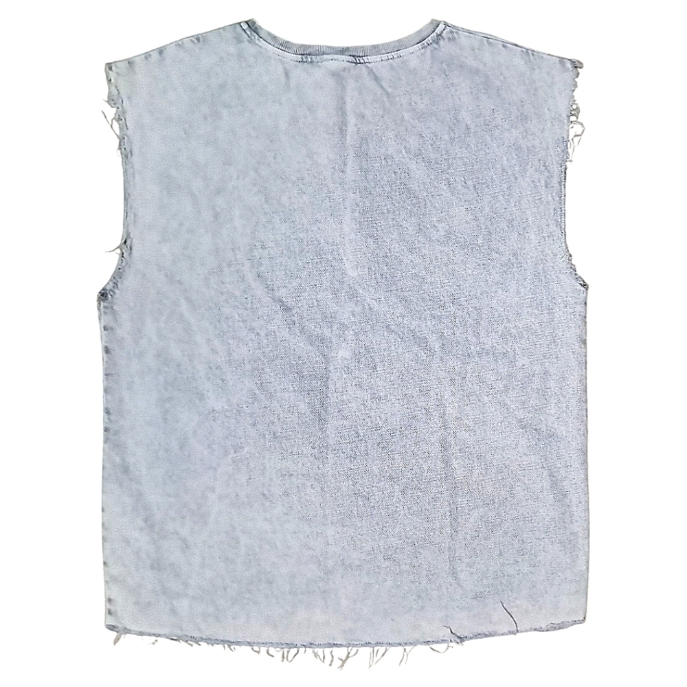 Zara Denim Frayed Edge Top - Picture 3 of 5